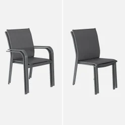Conjunto de jardim com mesa extensível em alumínio com 4 cadeiras e 2 poltronas