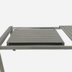 Conjunto de jardim com mesa extensível em alumínio com 10 cadeiras
