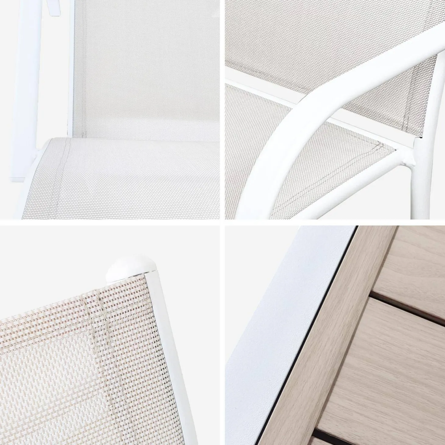 Conjunto de jardim com mesa extensível em alumínio e textilene com 8 cadeiras