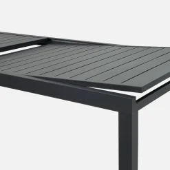 Conjunto de jardim com mesa extensível em alumínio com 10 cadeiras