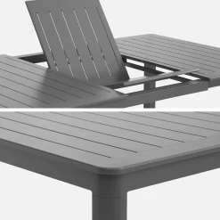 Conjunto de jardim com mesa extensível em alumínio com 12 cadeiras