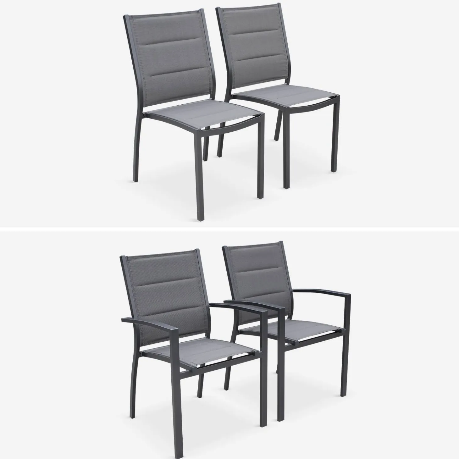 Conjunto de jardim com mesa extensível em alumínio com 8 cadeiras