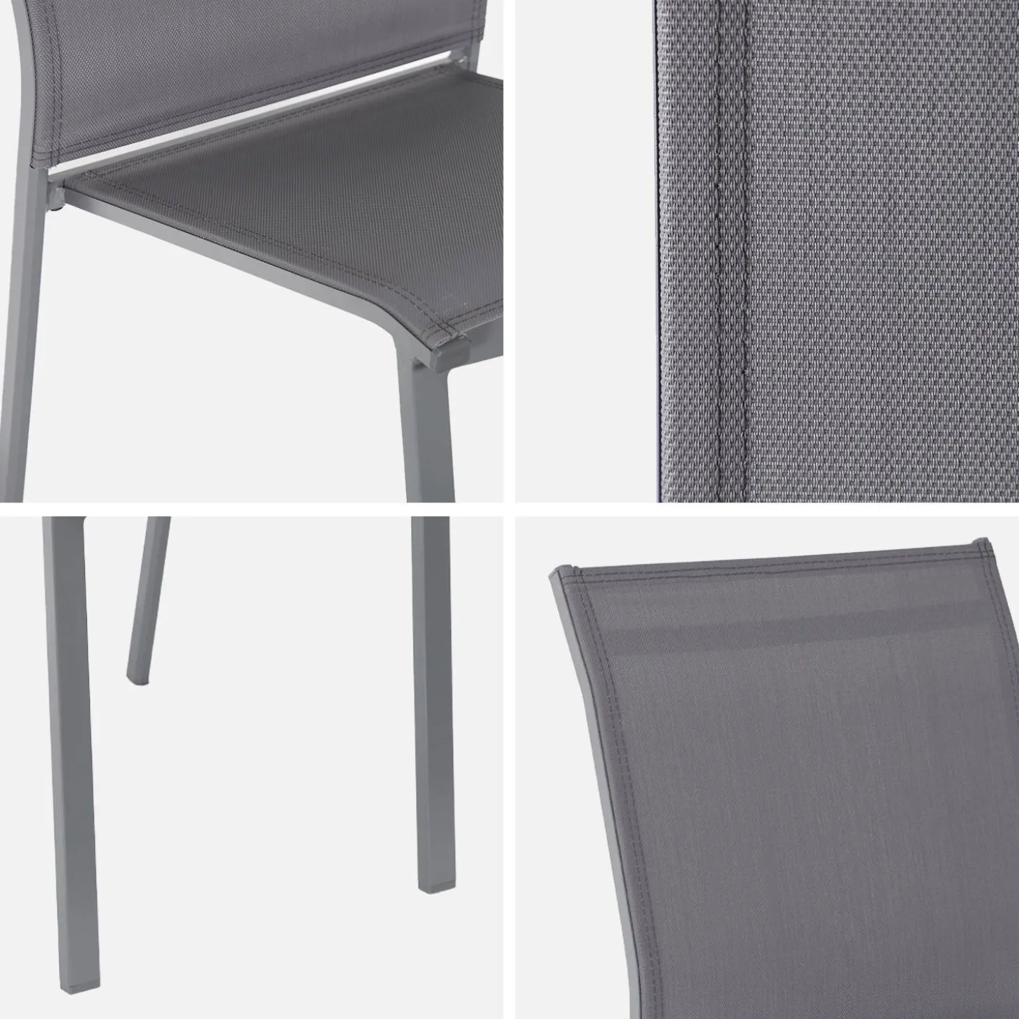 Conjunto de jardim com mesa extensível em alumínio com 8 cadeiras
