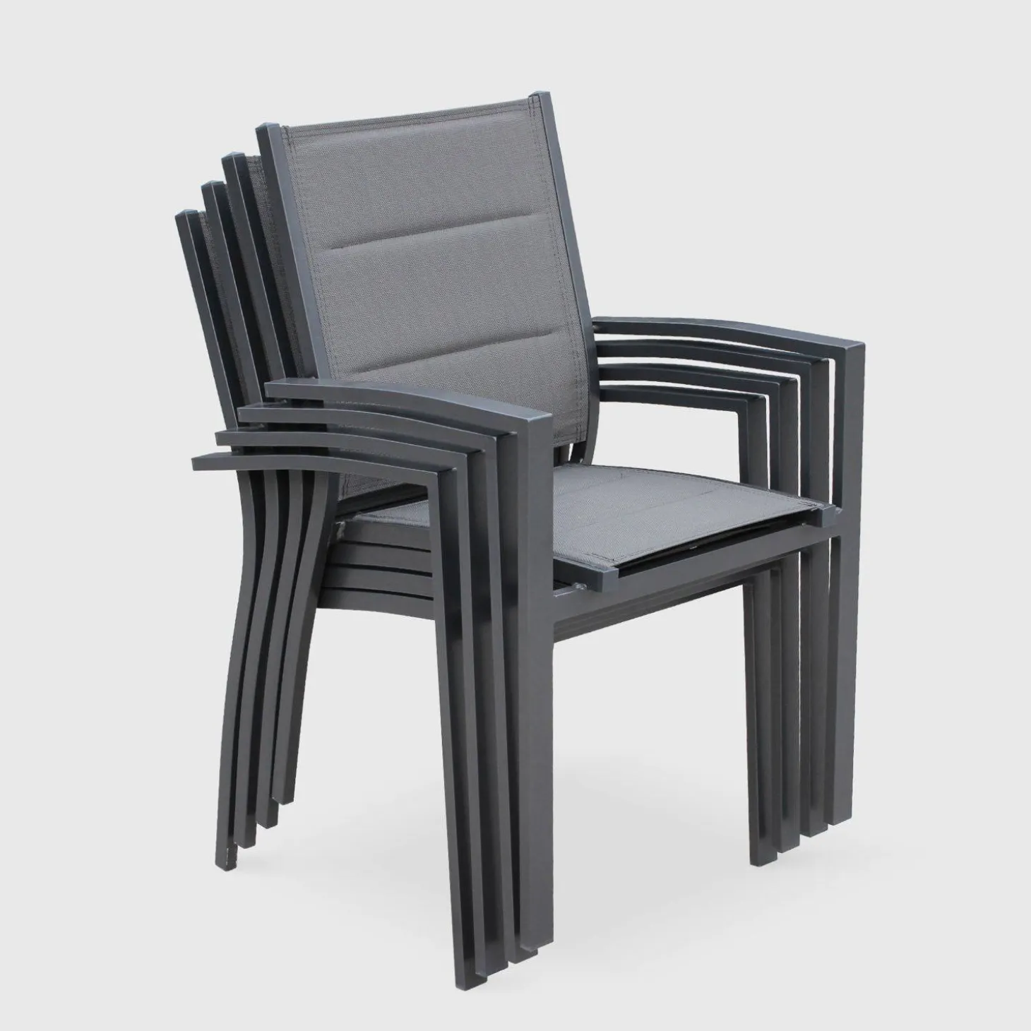Conjunto de jardim com mesa extensível em alumínio com 8 cadeiras