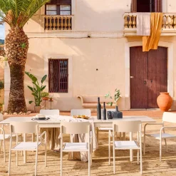 Conjunto de jardim com mesa extensível em alumínio com 8 cadeiras