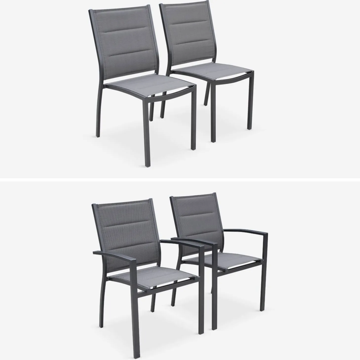 Conjunto de jardim com mesa extensível de alumínio com 10 cadeiras