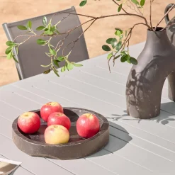 Conjunto de jardim com mesa extensível de alumínio com 8 cadeiras e 2 poltronas