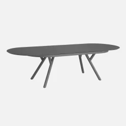 Conjunto de jardim com mesa oval extensível em alumínio com 6 cadeiras