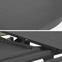 Conjunto de jardim com mesa oval extensível em alumínio com 6 cadeiras