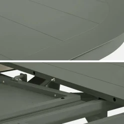 Conjunto de jardim com mesa oval extensível em alumínio com 10 cadeiras
