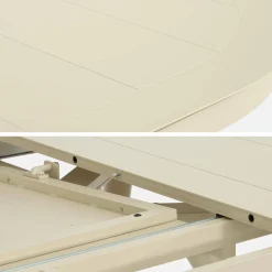 Conjunto de jardim com mesa oval extensível em alumínio com 6 cadeiras