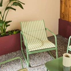 Conjunto de jardim com sofá em metal, 4 lugares