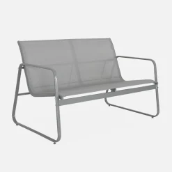 Conjunto de jardim com sofá em metal, 4 lugares