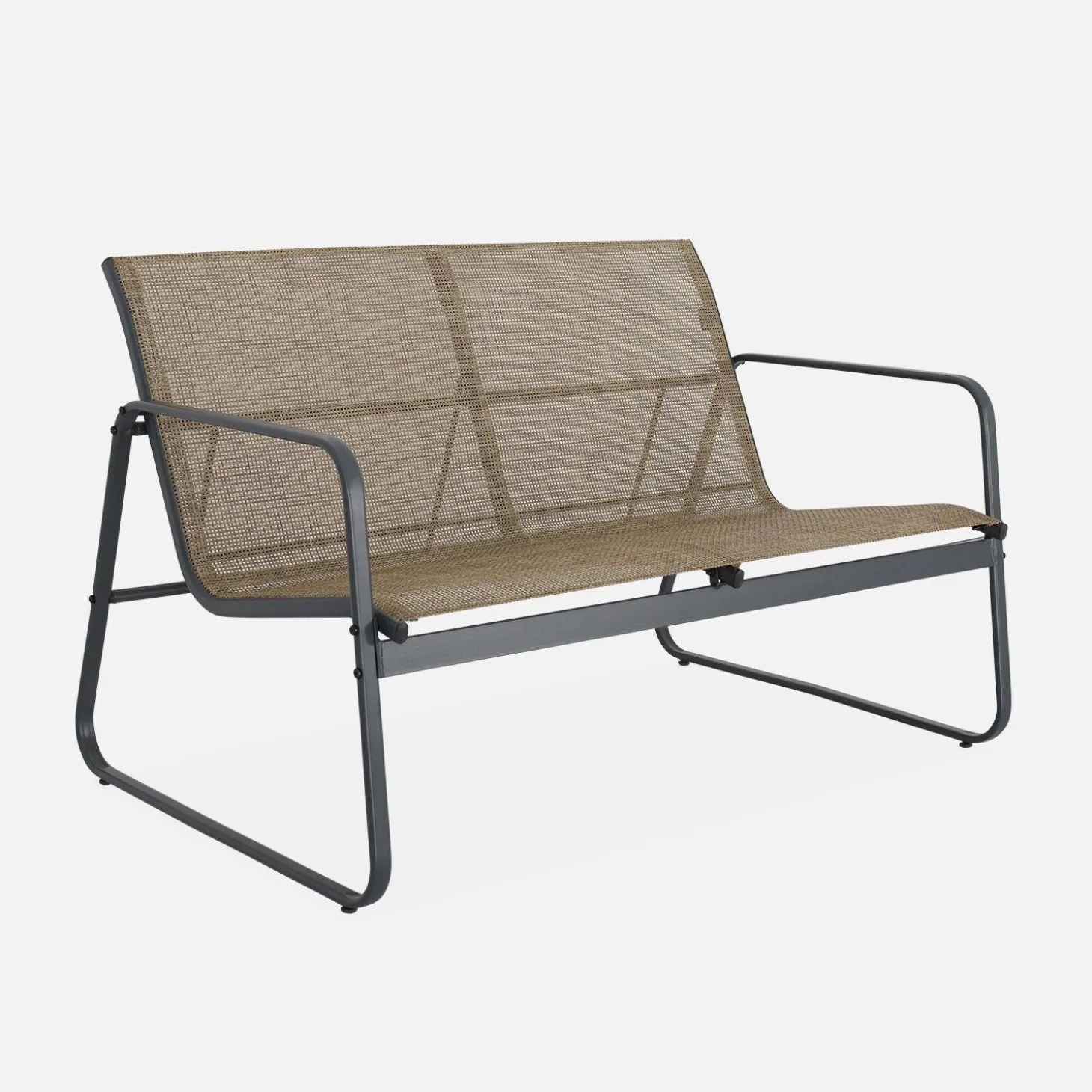 Conjunto de jardim com sofá em metal, 4 lugares