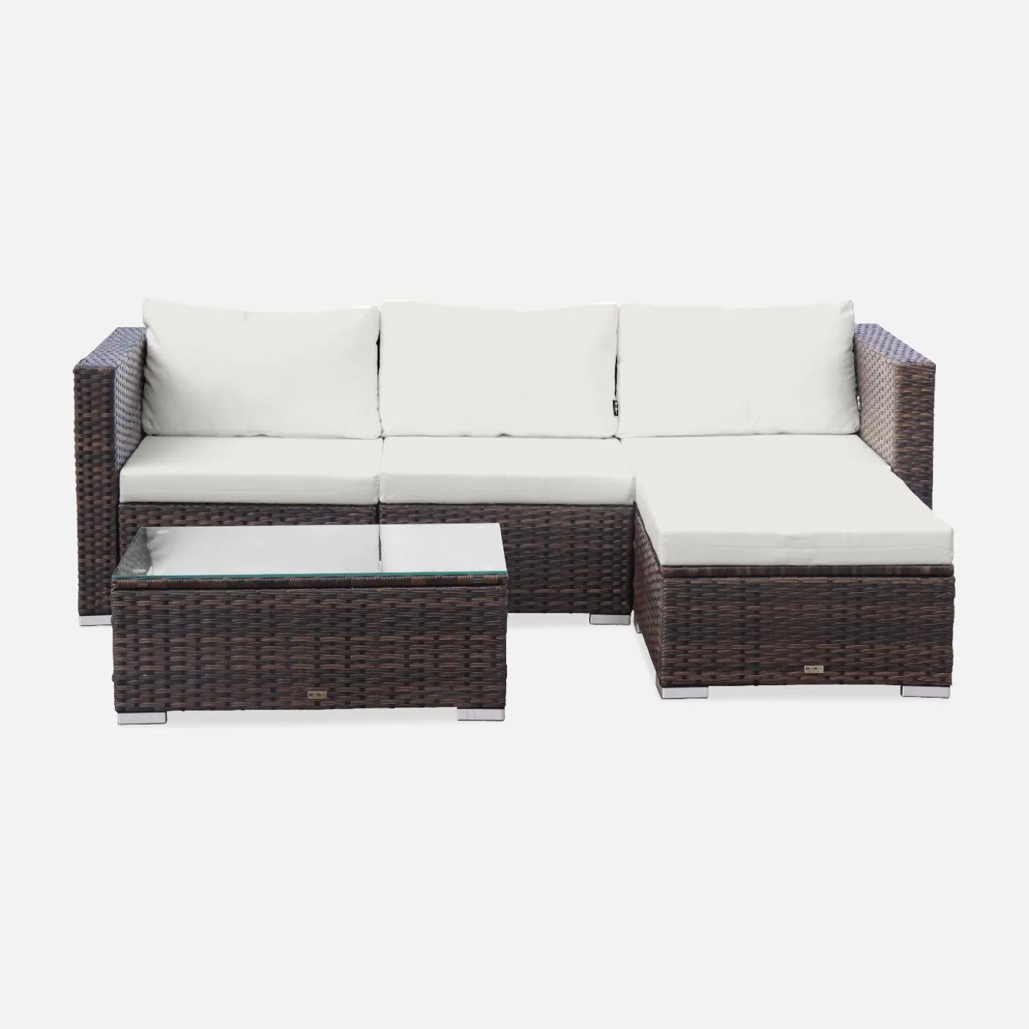 Conjunto de jardim com sofá em resina, 4 lugares