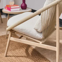 Conjunto de jardim de poltronas de jardim com mesa de aço e rattan