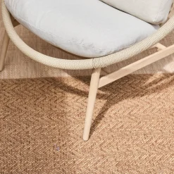 Conjunto de jardim de poltronas de jardim com mesa de aço e rattan