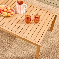 Conjunto de jardim em acácia e cordas, 5 lugares