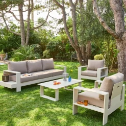 Conjunto de jardim em alumínio, 5 lugares