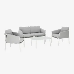 Conjunto de jardim em aço, 4 lugares