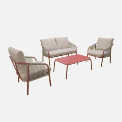 Conjunto de jardim em aço, 4 pessoas