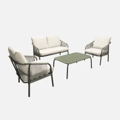 Conjunto de jardim em aço, 4 pessoas