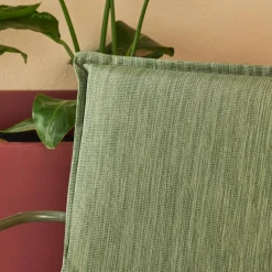 Conjunto de jardim em aço, vidro e textilene, 4 lugares