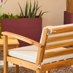 Conjunto de jardim em madeira de acácia, 4 lugares