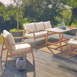 Conjunto de jardim em madeira de acácia, 7 lugares