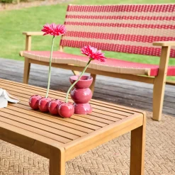 Conjunto de jardim em madeira de acácia e resina, 4 lugares