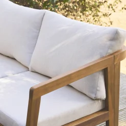 Conjunto de jardim em ângulo de acácia, 5 lugares