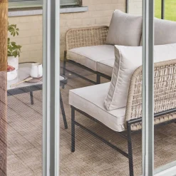 Conjunto de jardim em ângulo de aço e cordas para 5 pessoas