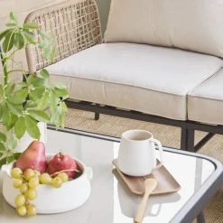 Conjunto de jardim em ângulo de aço e cordas para 5 pessoas