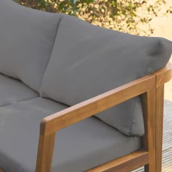 Conjunto de jardim em ângulo de acácia, 5 lugares