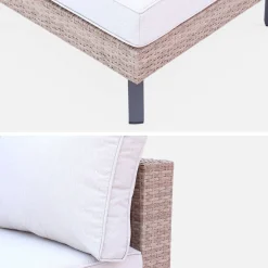 Conjunto de jardim em resina com sófá, poltrona e mesa de centro , 5 lugares