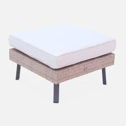 Conjunto de jardim em resina com sófá, poltrona e mesa de centro , 5 lugares