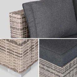 Conjunto de jardim em resina entrançada, 8 a 10 lugares