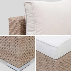 Conjunto de jardim em resina entrançada, 8 a 10 lugares