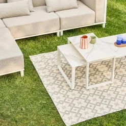 Conjunto de jardim modular em alumínio, 4 lugares