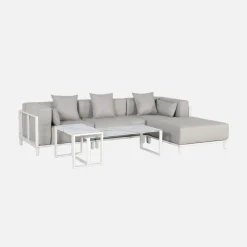 Conjunto de jardim modular em alumínio, 4 lugares