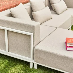 Conjunto de jardim modular em alumínio, 4 lugares