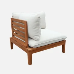 Conjunto de jardim modular em madeira de acácia e bouclé, 5 lugares