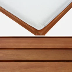 Conjunto de jardim modular em madeira de acácia e bouclé, 5 lugares