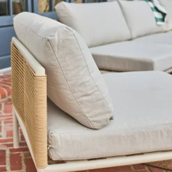 Conjunto de jardim modular em alumínio e cordas, 5 lugares