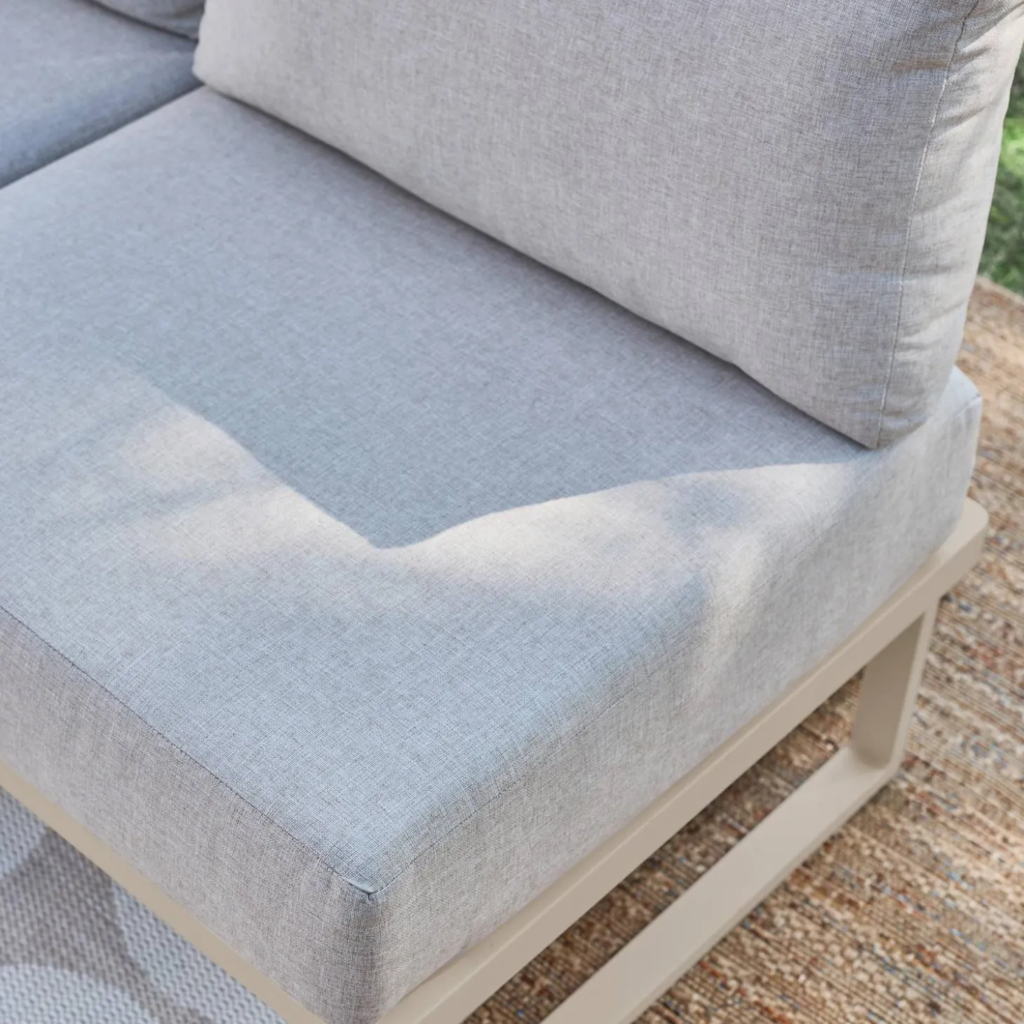 Conjunto de jardim modular em alumínio, 4 lugares