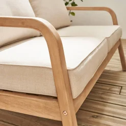 Conjunto de jardim relax com sofá em madeira de acácia