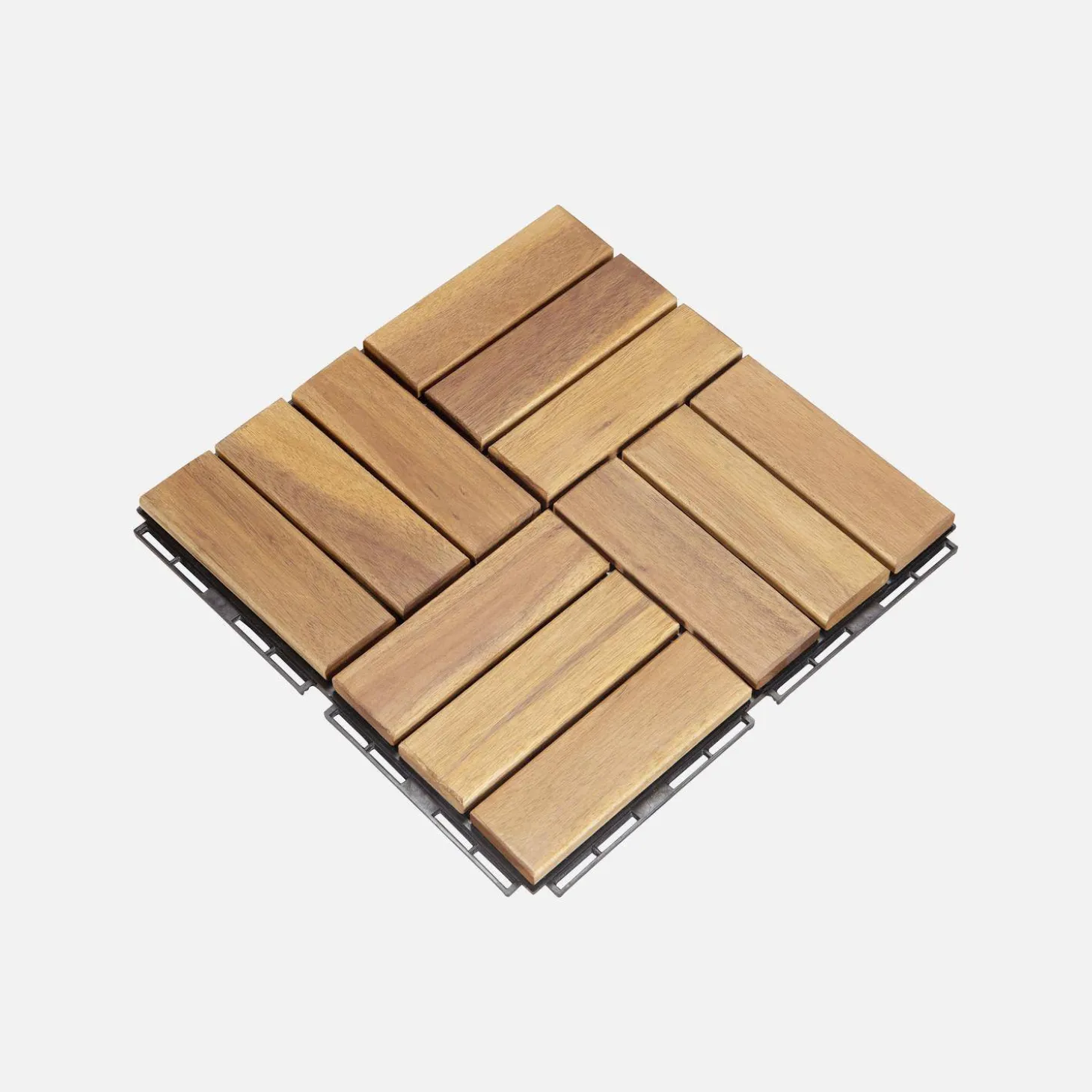 Conjunto de ladrilhos de madeira para pátio de 30x30cm