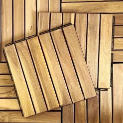 Conjunto de ladrilhos de madeira para decks de 30x30cm