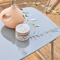 Conjunto de mobiliário de jardim relax em metal e resina natural, 4 lugares