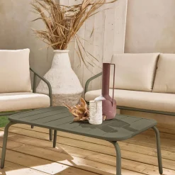 Conjunto de mobiliário de jardim em metal, 4 lugares